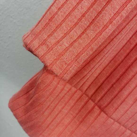 Apt.9 Women's Peach Button Down Ribbed Shirt Top Blouse Cardigan Sweater - Picture 5 of 11